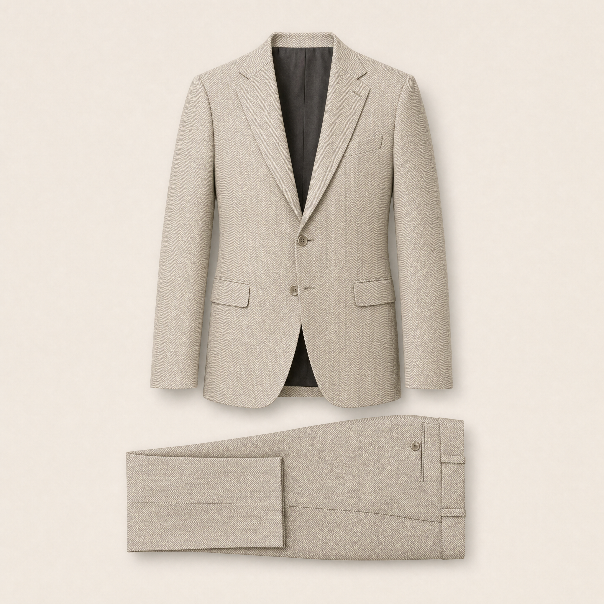 Landseer two-piece suit — Oyster Gray Herringbone