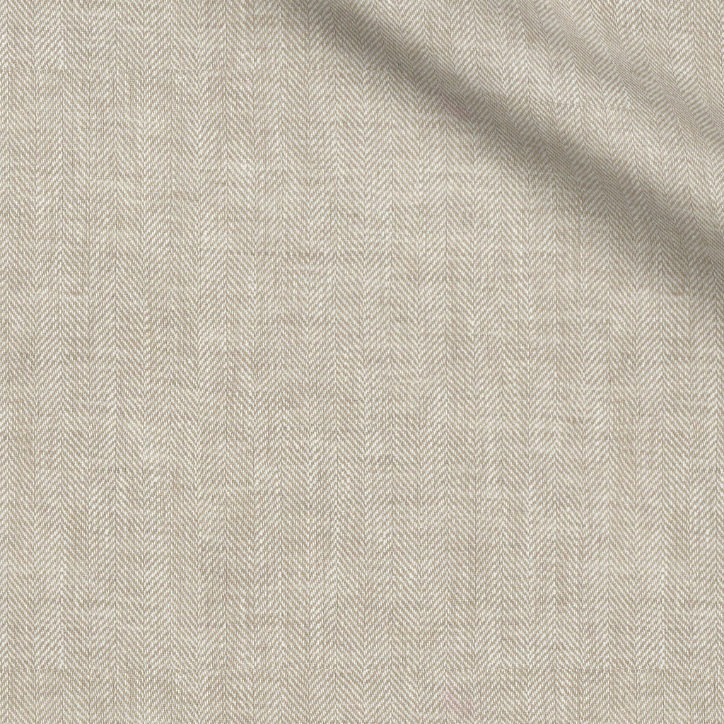 Landseer fabric swatch — Oyster Gray Herringbone, Piero Tallini