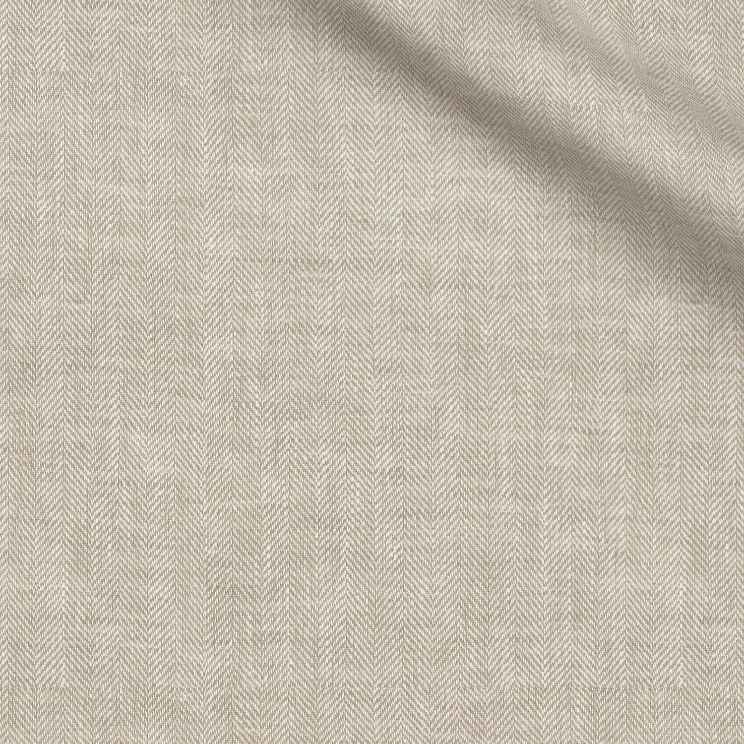 Landseer fabric swatch — Oyster Gray Herringbone, Piero Tallini
