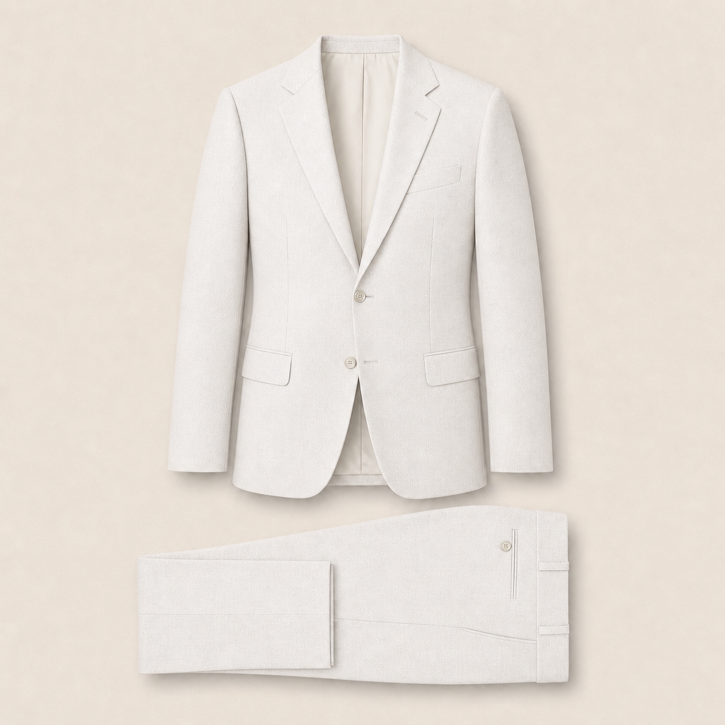 Lido two-piece suit — Off White Solid