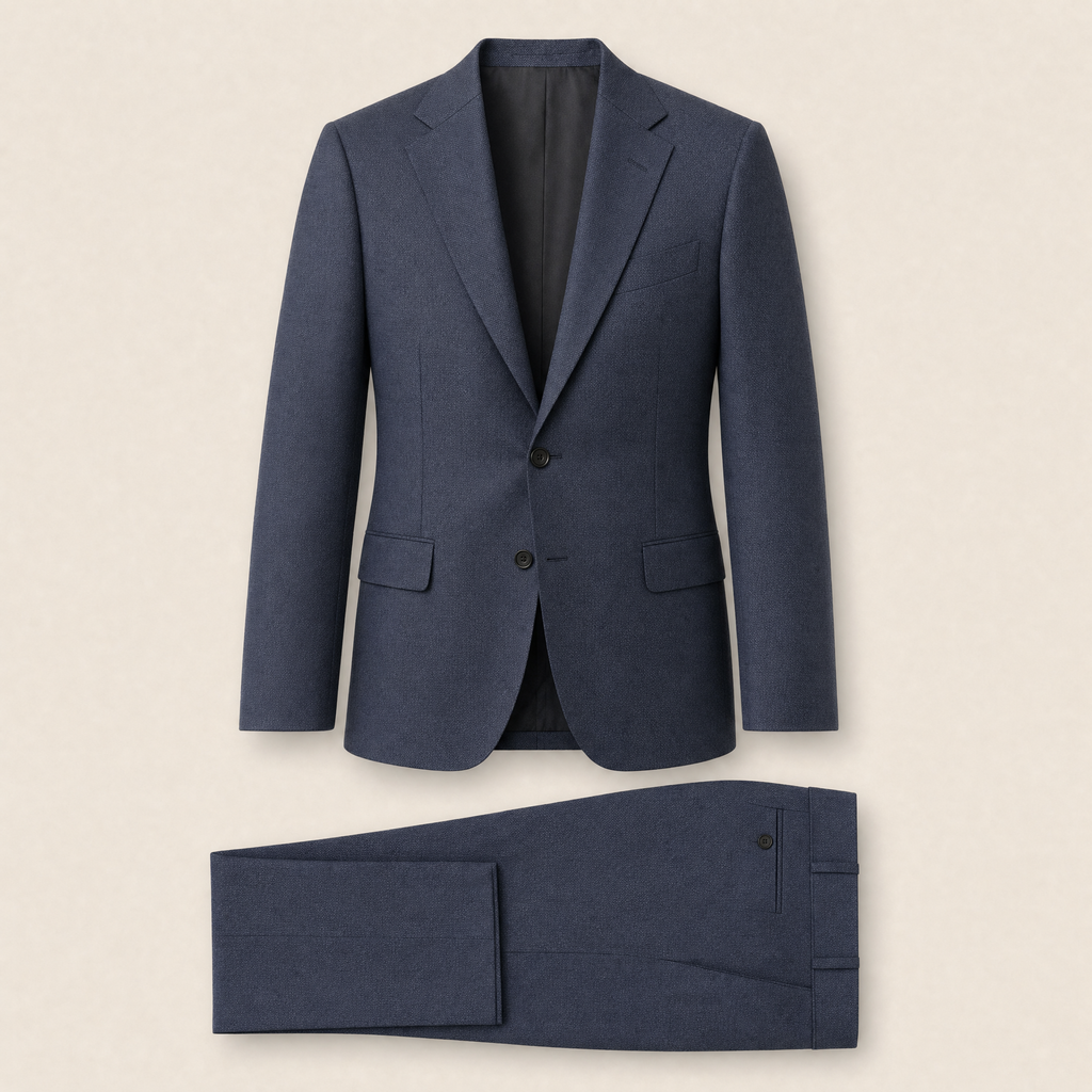 Mackenzie two-piece suit — Indigo Gray wool blend