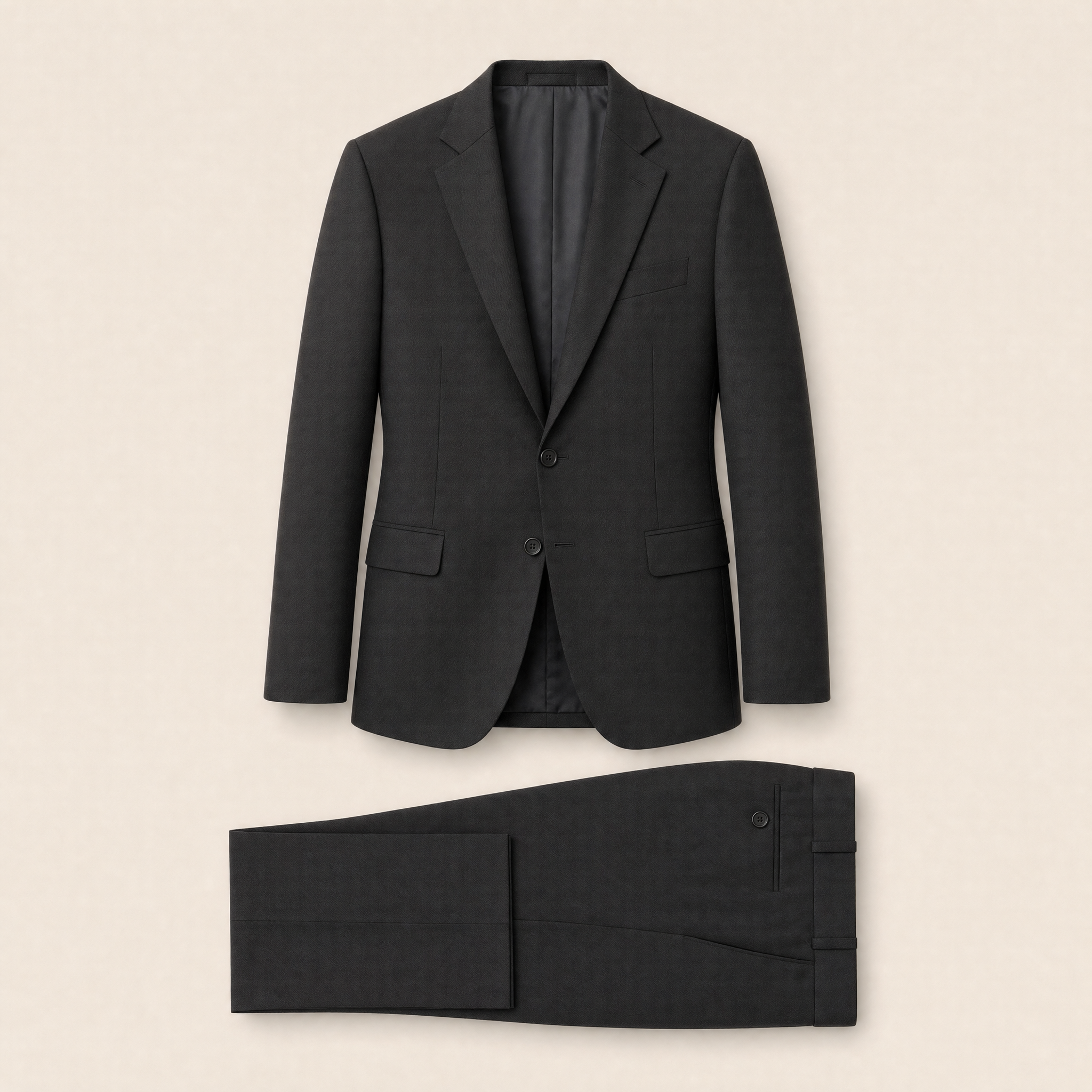 Manet two-piece suit — True Black wool blend