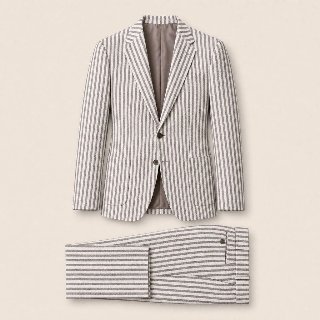 Mcgee two-piece suit — Light Gray Striped
