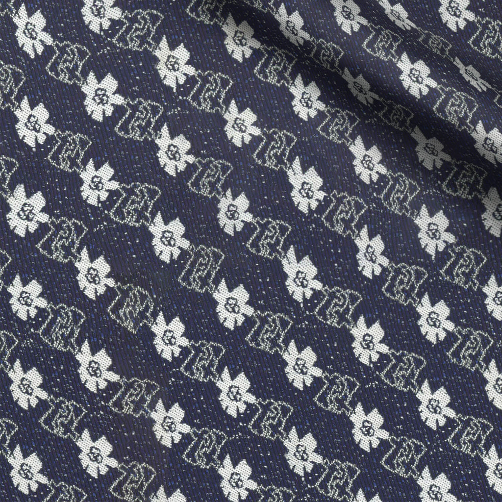 Mcpherson fabric swatch — Blue jacquard, Draperì Corsini