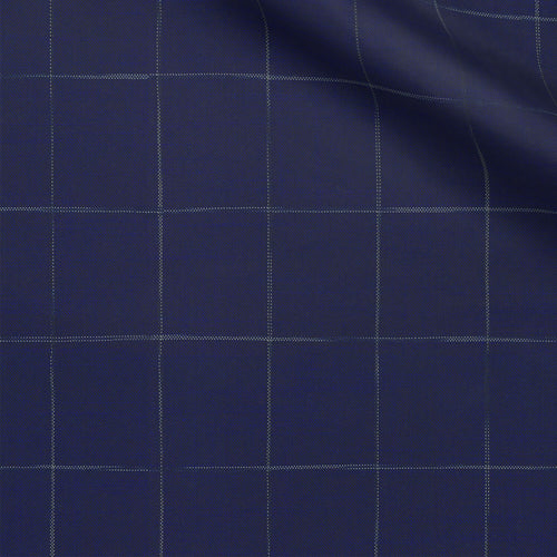 Mitfalls fabric swatch — Cobalt Blue sharkskin, Draperì Corsini