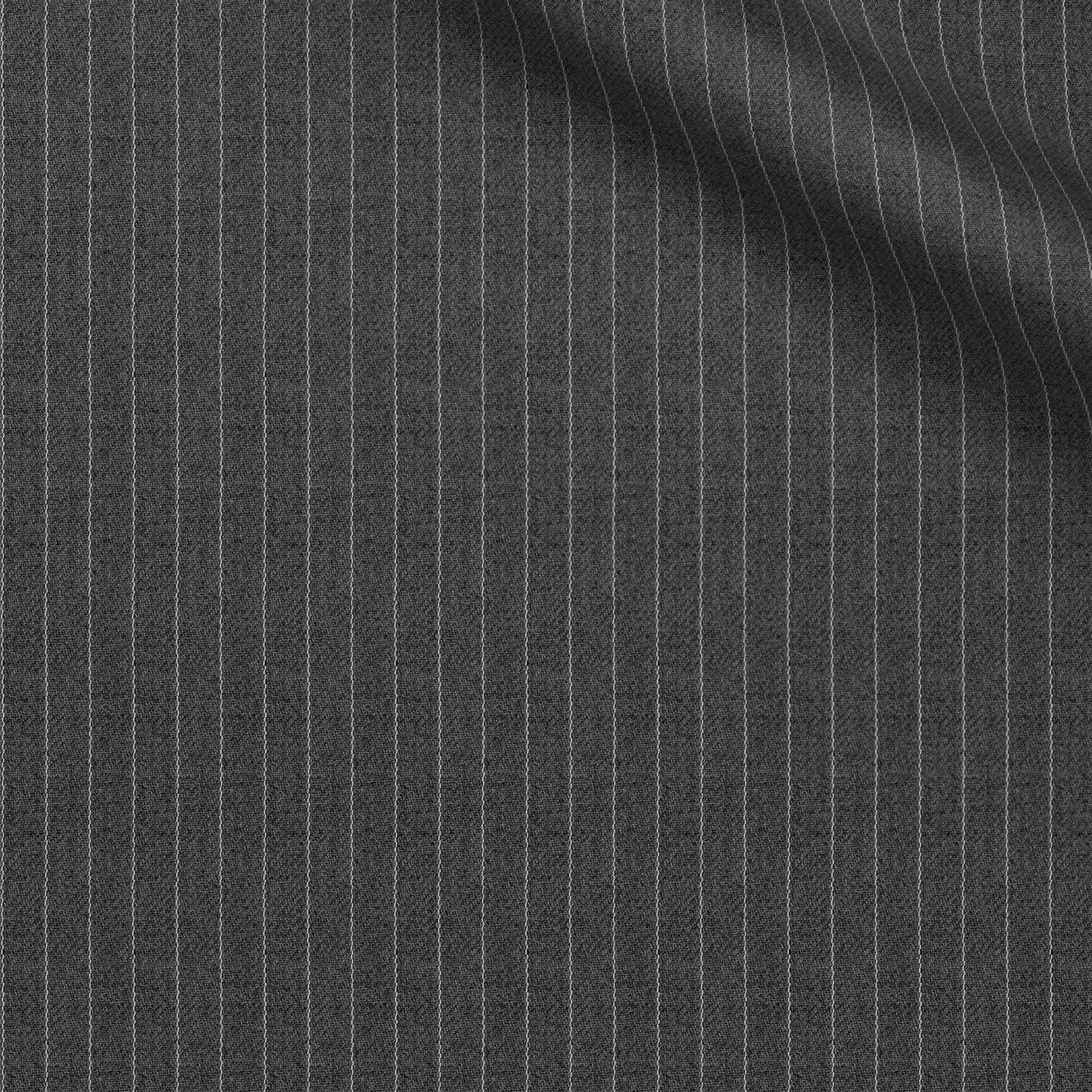 Muran Grey fabric swatch — Charcoal twill, 192 gsm, Draperì Corsini