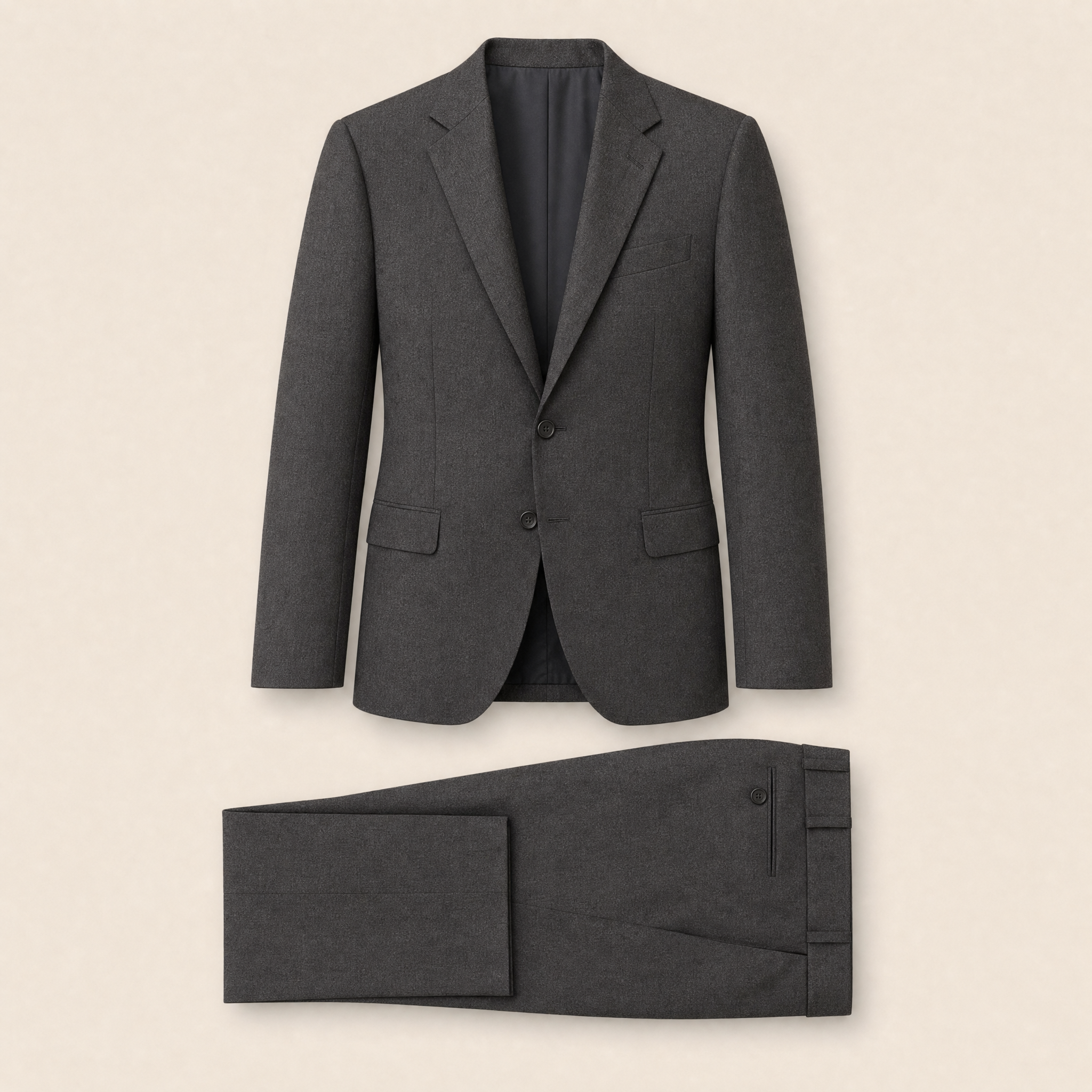 Niamh two-piece suit — Charcoal pure wool