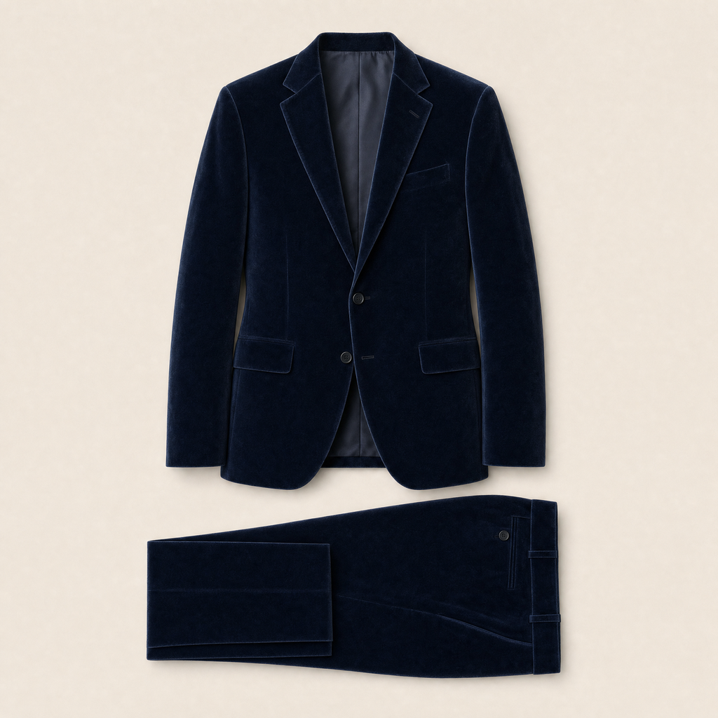 Oakford two-piece suit — Navy Blue cotton