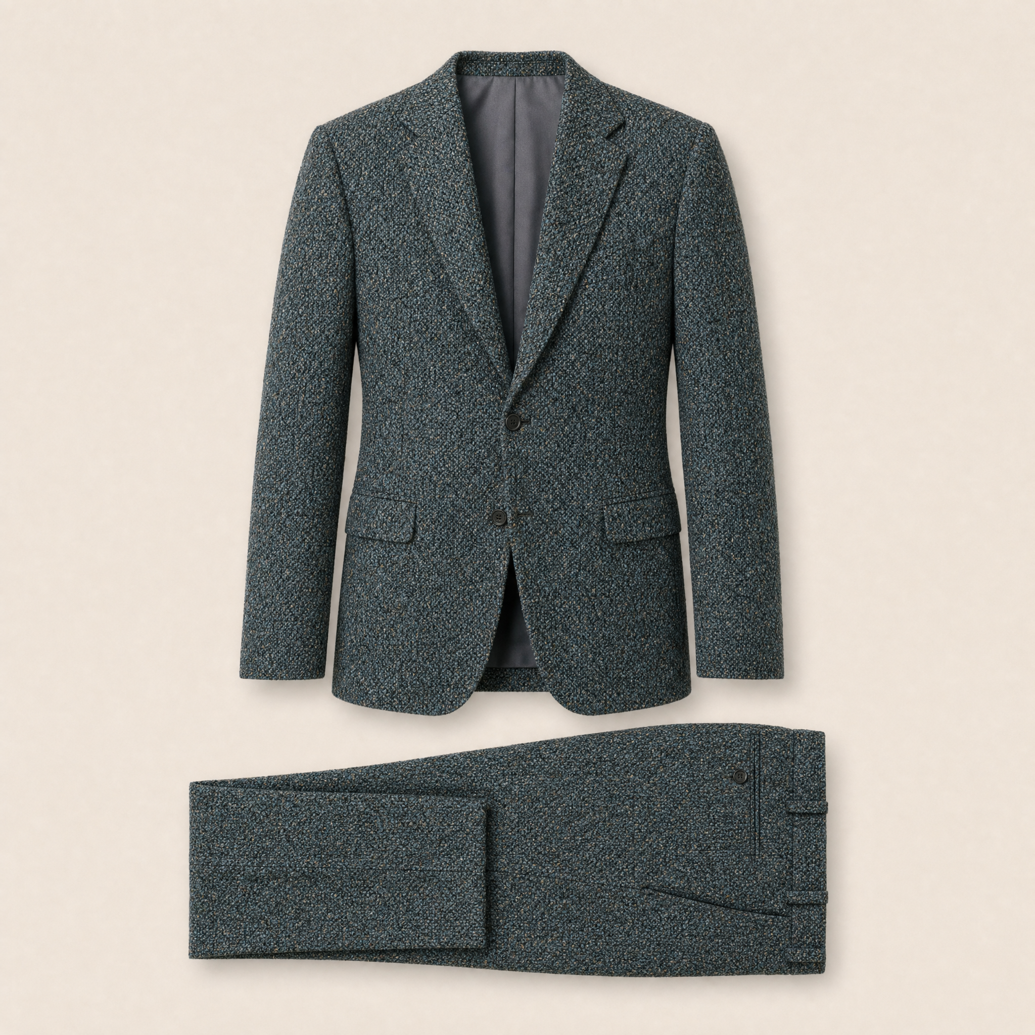 Olwein two-piece suit — Blue donegal