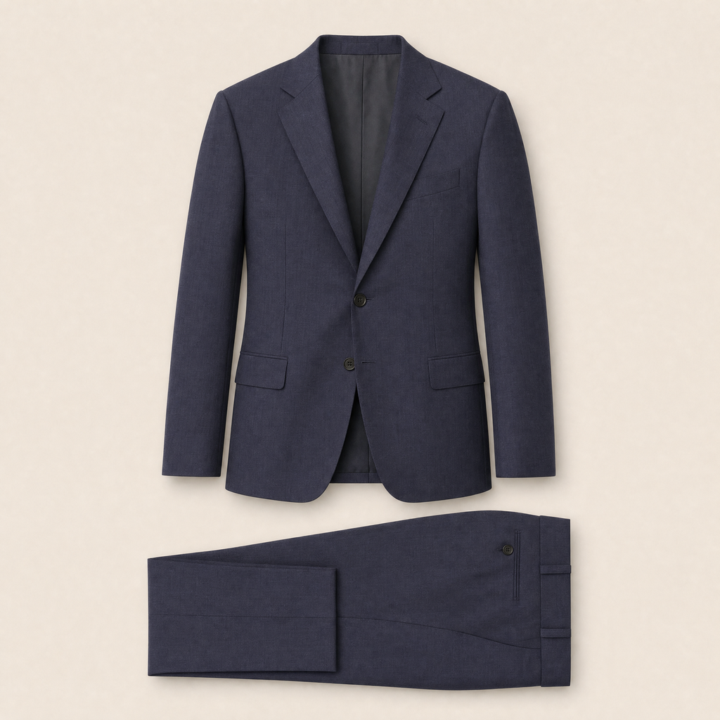 Paul two-piece suit — Faded Blue merino wool