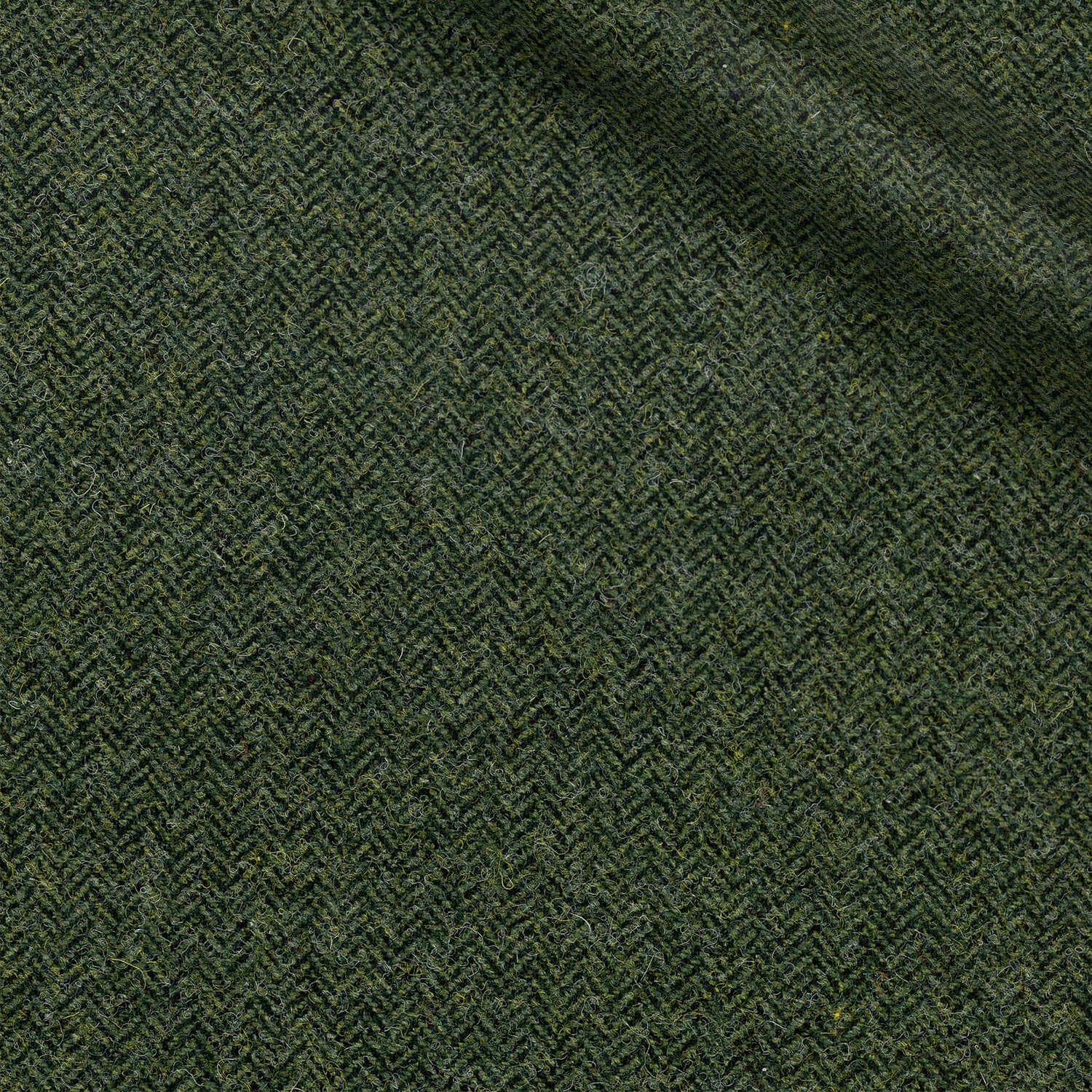 Phelps fabric swatch — Forest Green herringbone, 215 gsm, Draperì Corsini