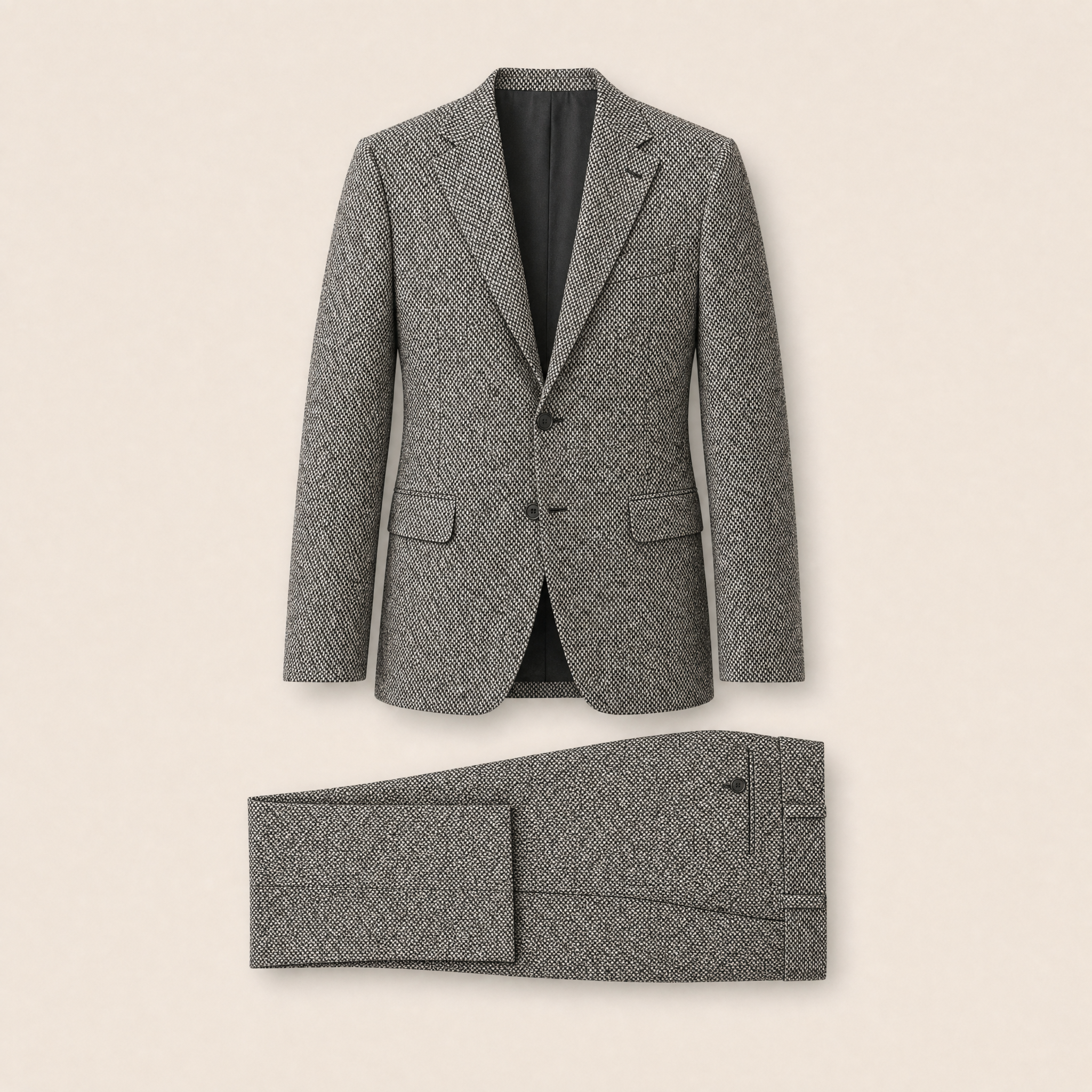 Quinton two-piece suit — Light Gray donegal