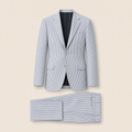 Ramdle two-piece suit — Mid Blue seersucker