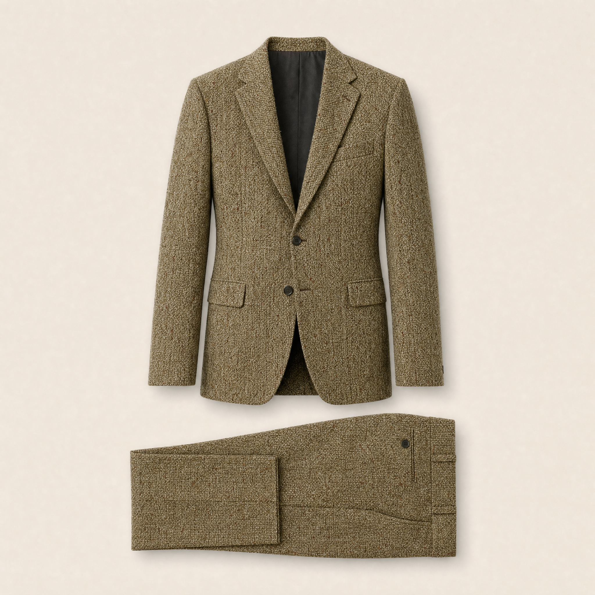 Reque two-piece suit — Brown donegal