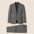 Romy two-piece suit — Black Micropattern