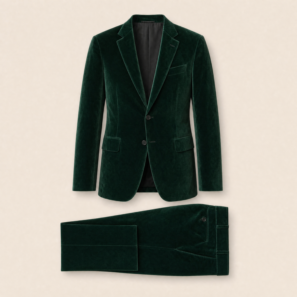 Saddie two-piece suit — Emerald Green Solid
