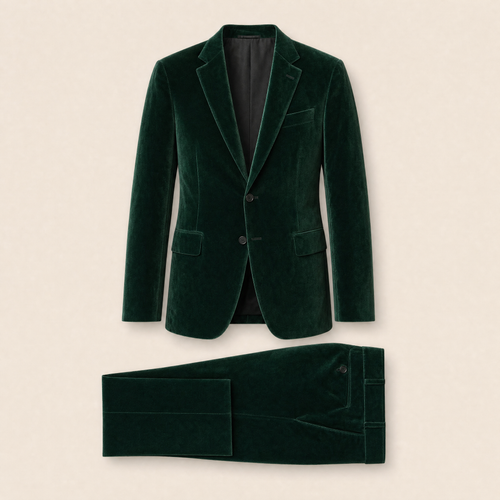 Saddie two-piece suit — Emerald Green Solid