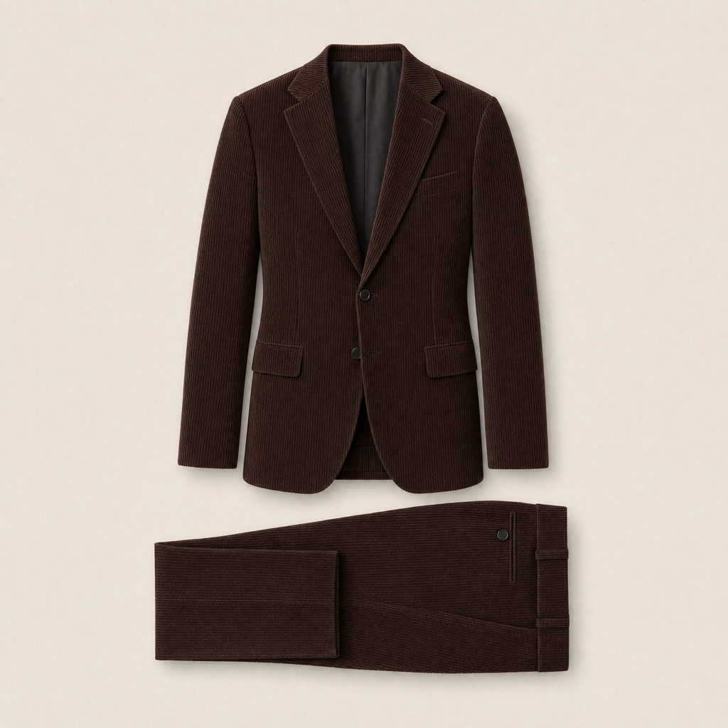 Schmid two-piece suit — Brown cotton