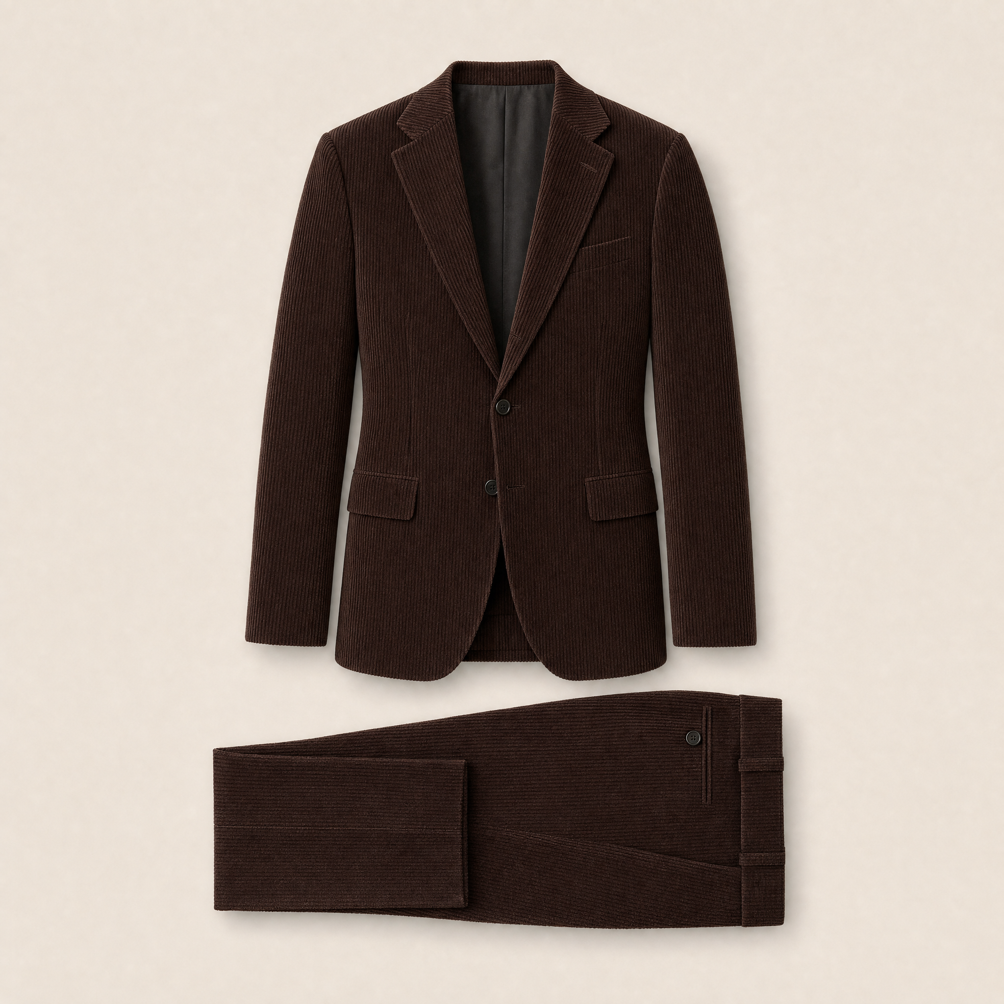Schmid two-piece suit — Brown cotton