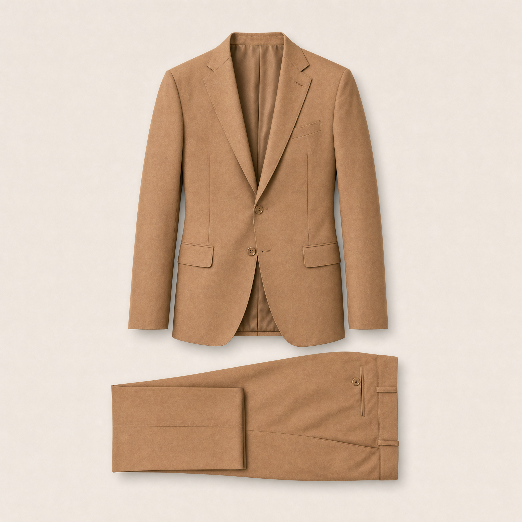 Sidecar two-piece suit — Camel technical