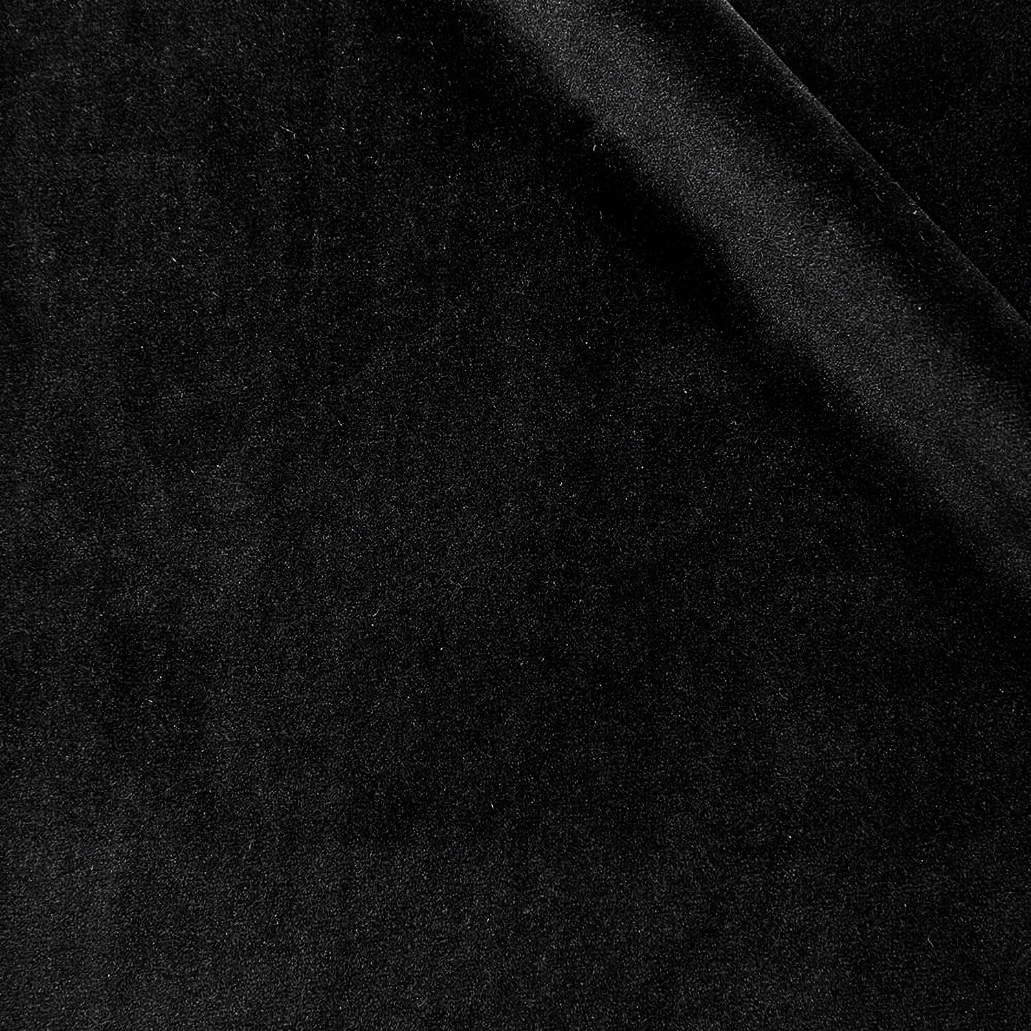 Sorell fabric swatch — Onyx Black velvet, 300 gsm, Draperì Corsini