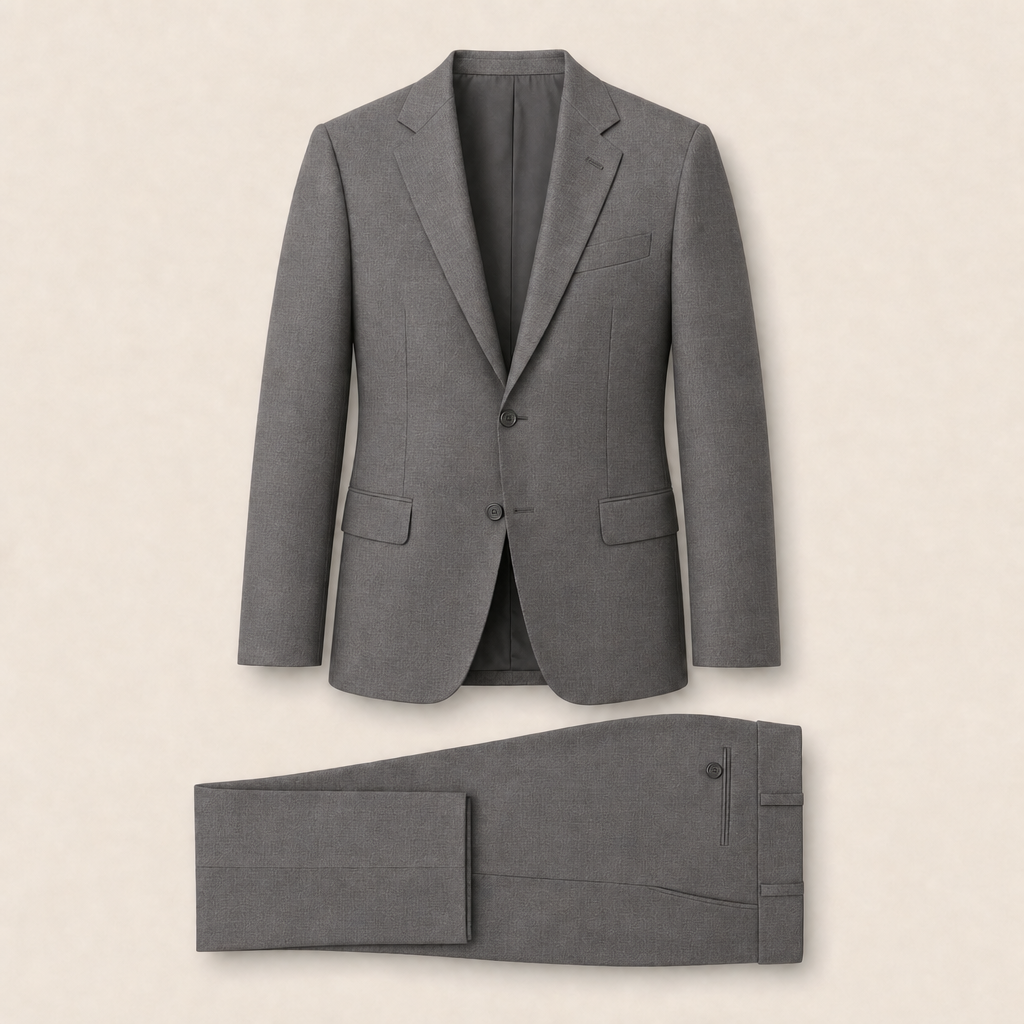 Soufflot two-piece suit — Mid Gray pure wool