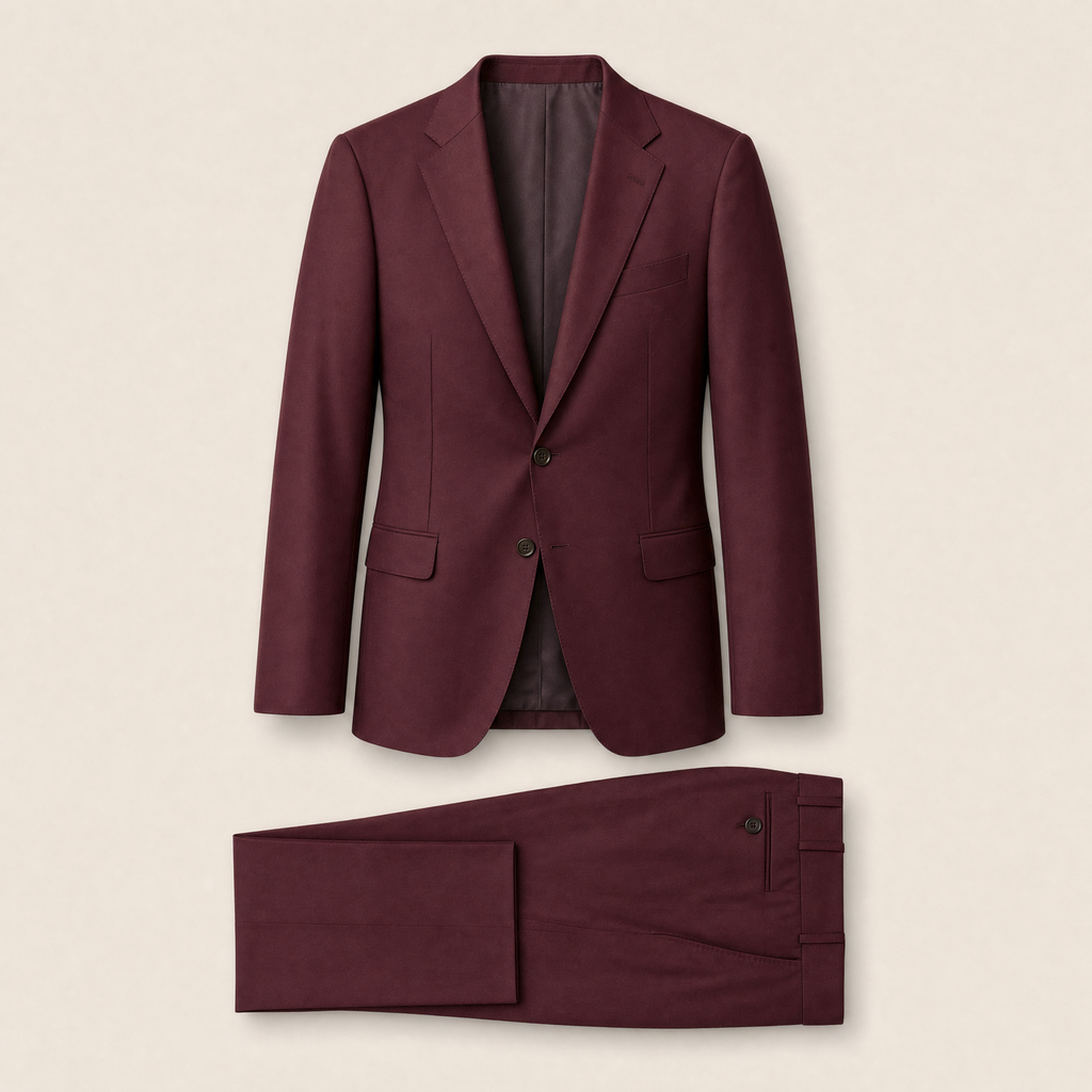 Spence two-piece suit — Burgundy technical