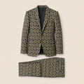 Stamp two-piece suit — Geometric jacquard
