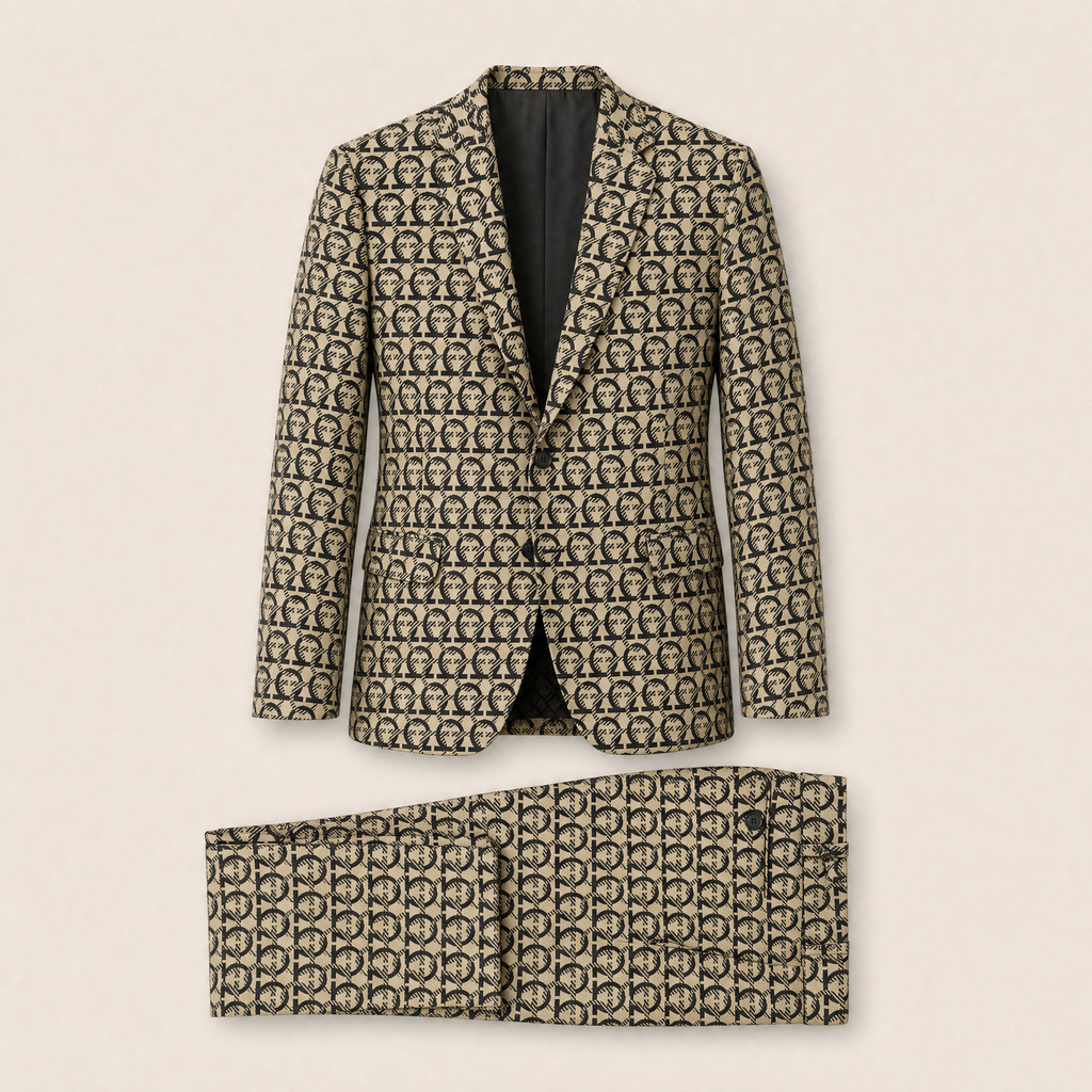 Stamper two-piece suit — Geometric jacquard