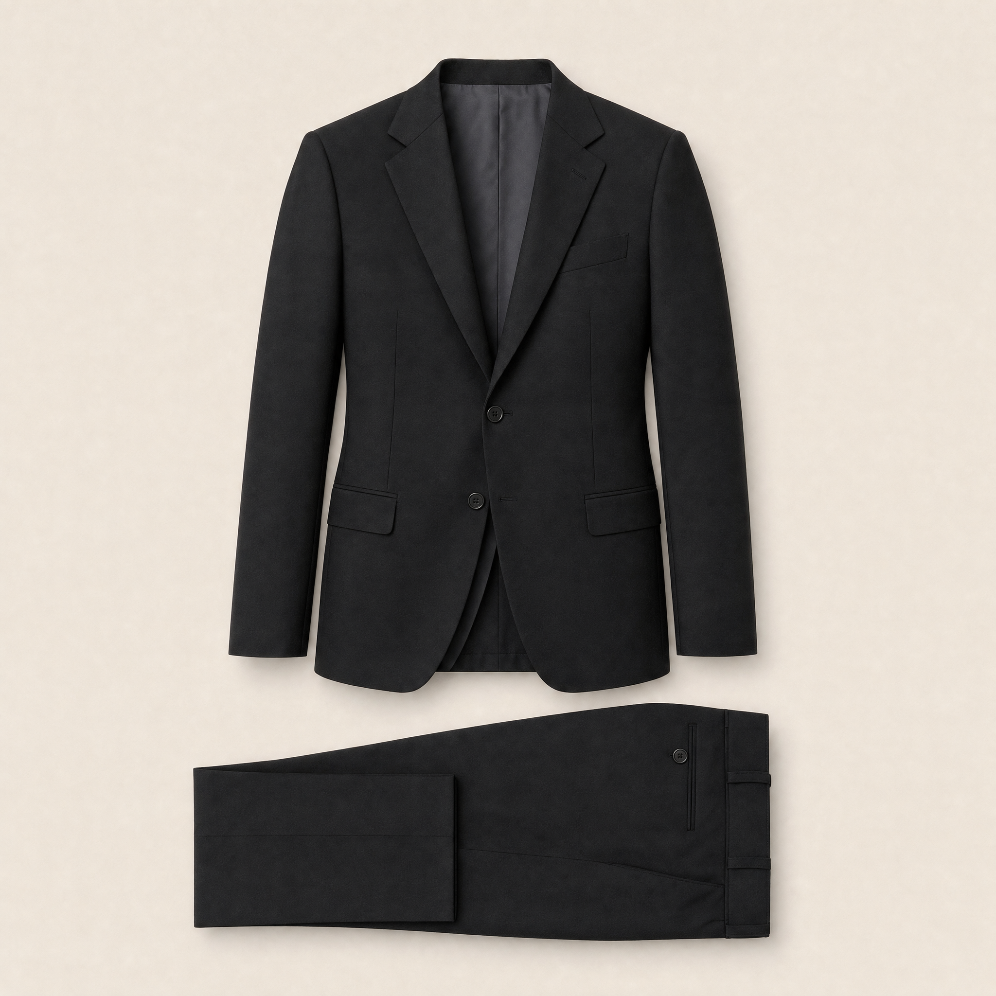 Sunders Two-Piece Suit — Black Technical, on model