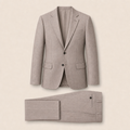 T1101 two-piece suit — Tan merino wool