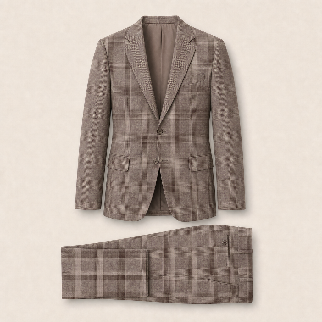 T1102 two-piece suit — Light Gray merino wool