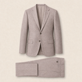 T1103 two-piece suit — Taupe merino wool