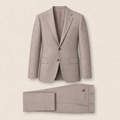 T1104 two-piece suit — Light Gray merino wool