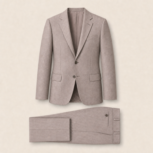 T1104 two-piece suit — Light Gray merino wool
