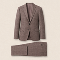 T1108 two-piece suit — Brown merino wool
