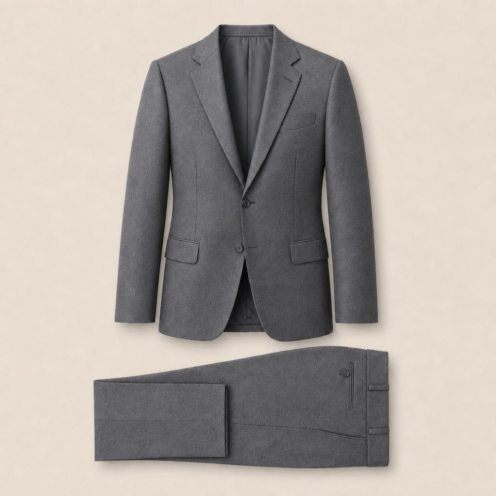 T2701 two-piece suit — Dark Gray merino wool