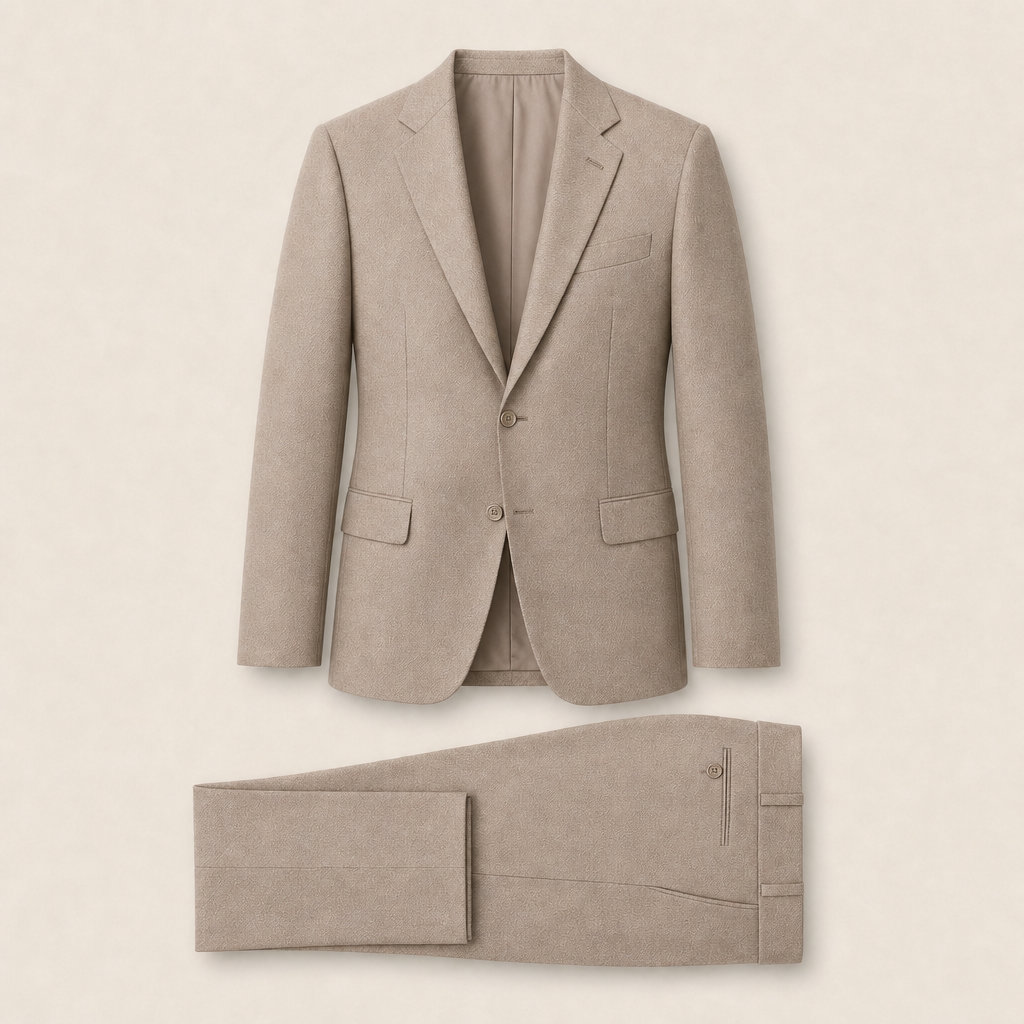 T2703 two-piece suit — Cream merino wool