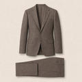 T2704 two-piece suit — Brown merino wool