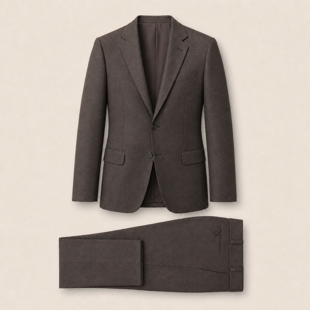 T2705 two-piece suit — Dark Brown merino wool