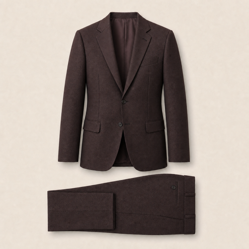 T2706 two-piece suit — Dark Brown merino wool