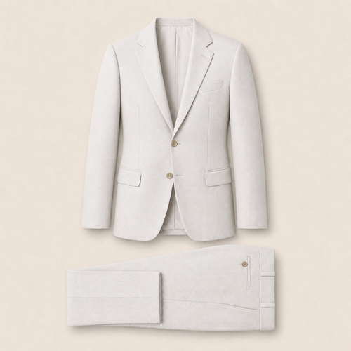 T2708 two-piece suit — Cream merino wool
