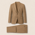 T3901 two-piece suit — Tan merino wool