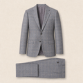 T4501 two-piece suit — Light Gray merino wool