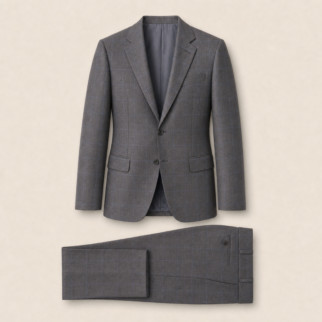 T4502 two-piece suit — Charcoal merino wool