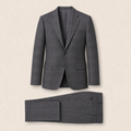 T4504 two-piece suit — Light Gray merino wool