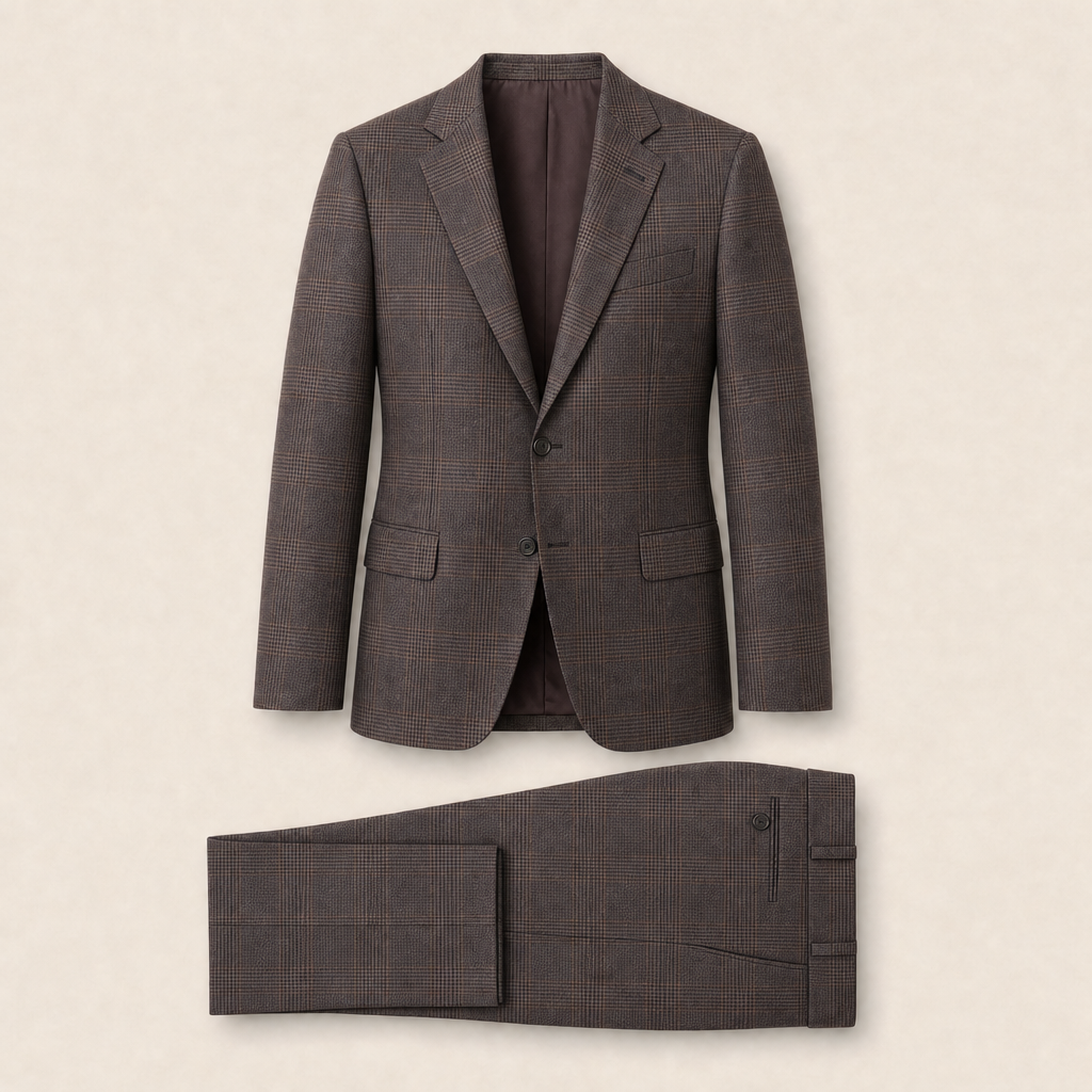 T4505 two-piece suit — Light Gray merino wool