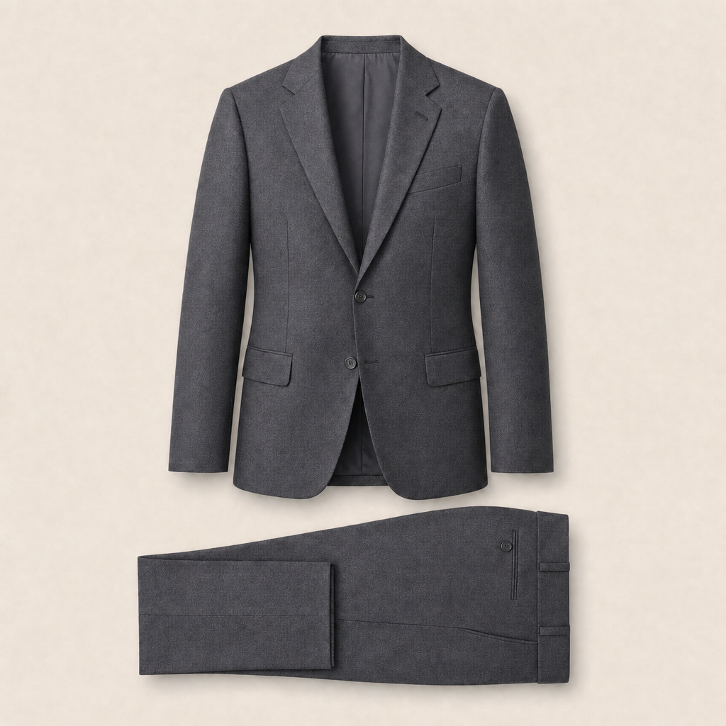 T4508 two-piece suit — Light Gray merino wool