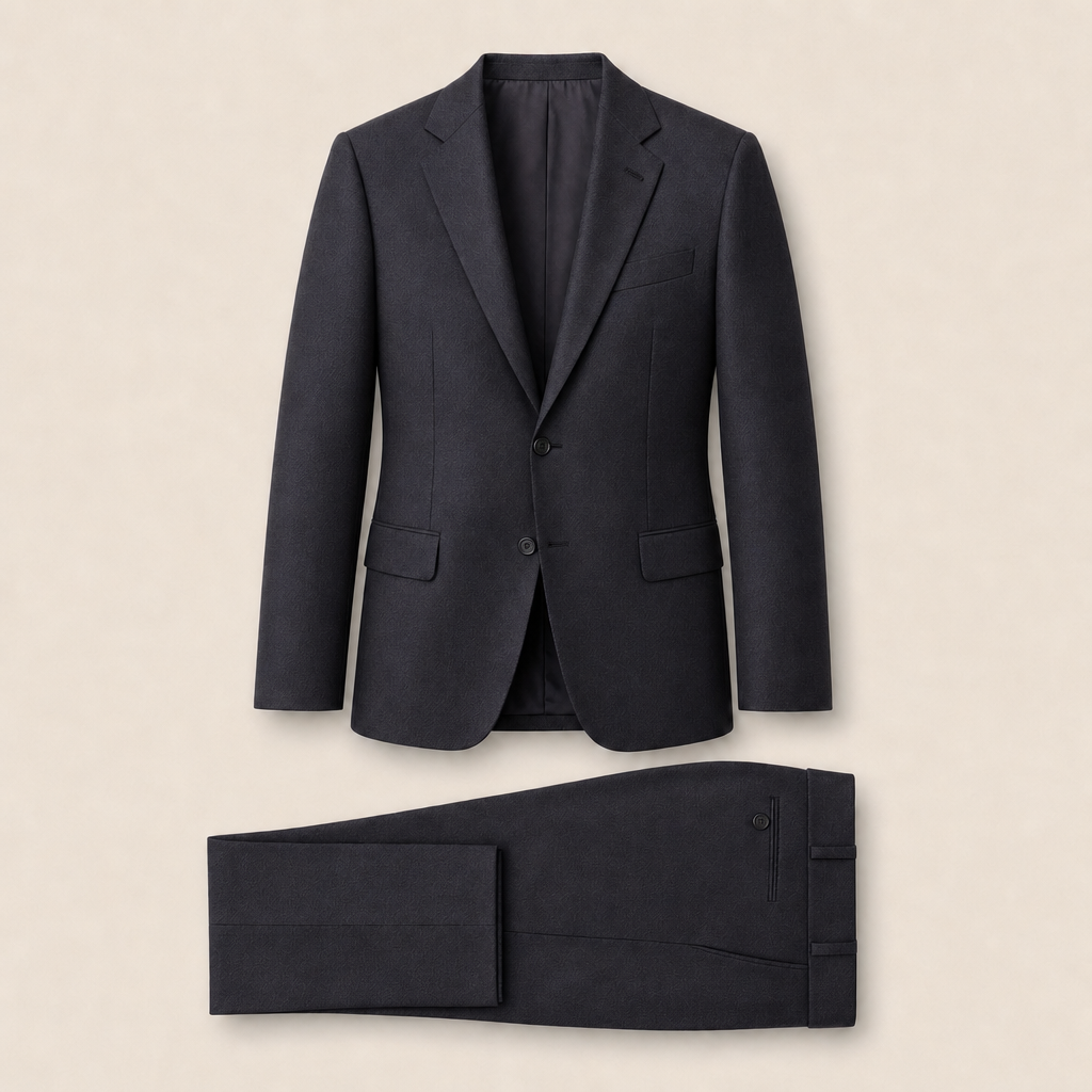 T4509 two-piece suit — Charcoal merino wool