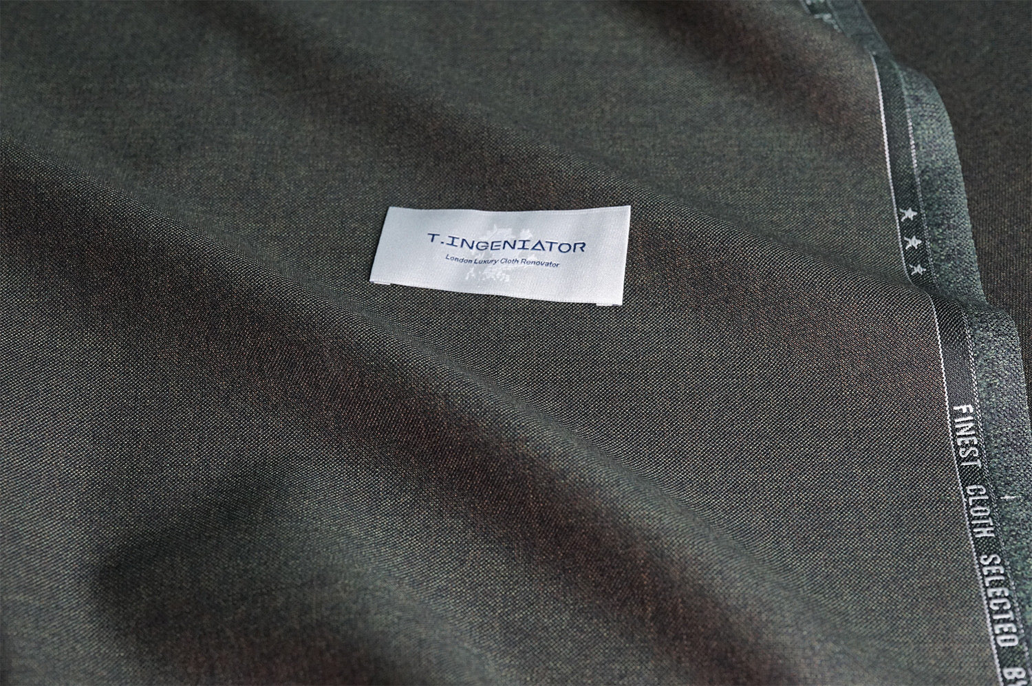 T4513 fabric swatch — Dark Olive , 360 gsm, Draperì Corsini